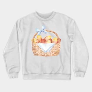 Easter Basket with Vintage Style Eggs Crewneck Sweatshirt